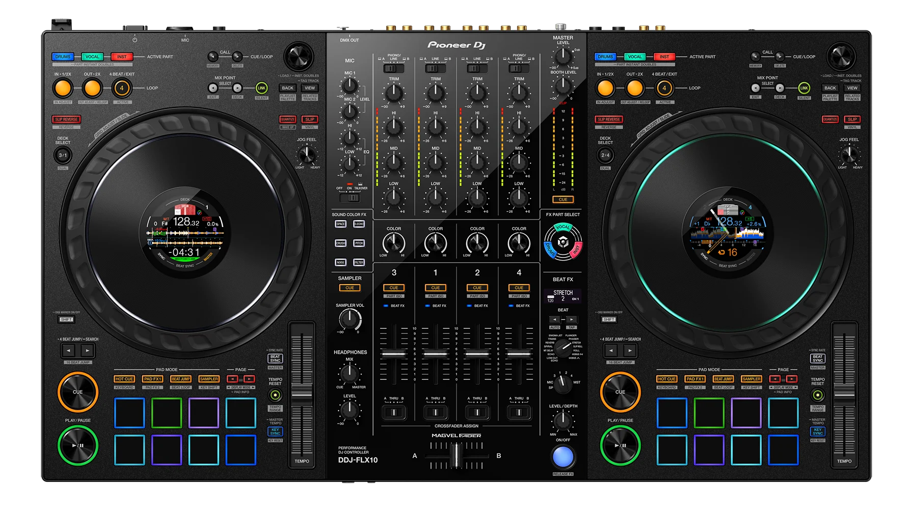 Pioneer DJJ-FLX10 4 kanaals met STEMS. Behorend bij Ontzorg Pakket Dj JnA